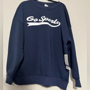 Navy Blue 'Go Sports' Sweatshirt 3X